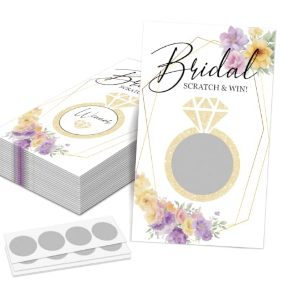Party Games Bridal Shower - เกมขูดรางวัลงานเลี้ยงฉลองสมรส Golden Ring Bridal Shower ของชำร่วยงานหมั้น