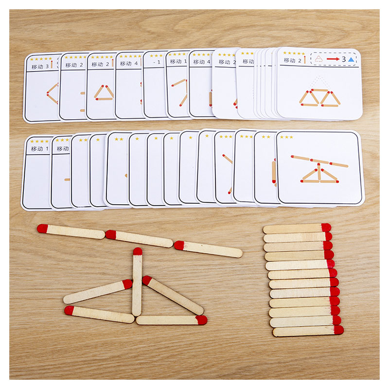 Party Games At Home - Montessori จับคู่ปริศนาเกมของเล่นไม้ DIY คณิตศาสตร์เรขาคณิตเกมกระดาน Logic Thinking
