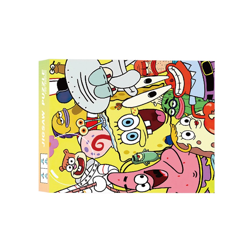Party Games Young Adults - 1000 ชิ้น ปริศนาสปองจ์บ็อบ สแควร์แพนท์ส ตัวต่อภาพประกอบ ของเล่นคลายเครียด