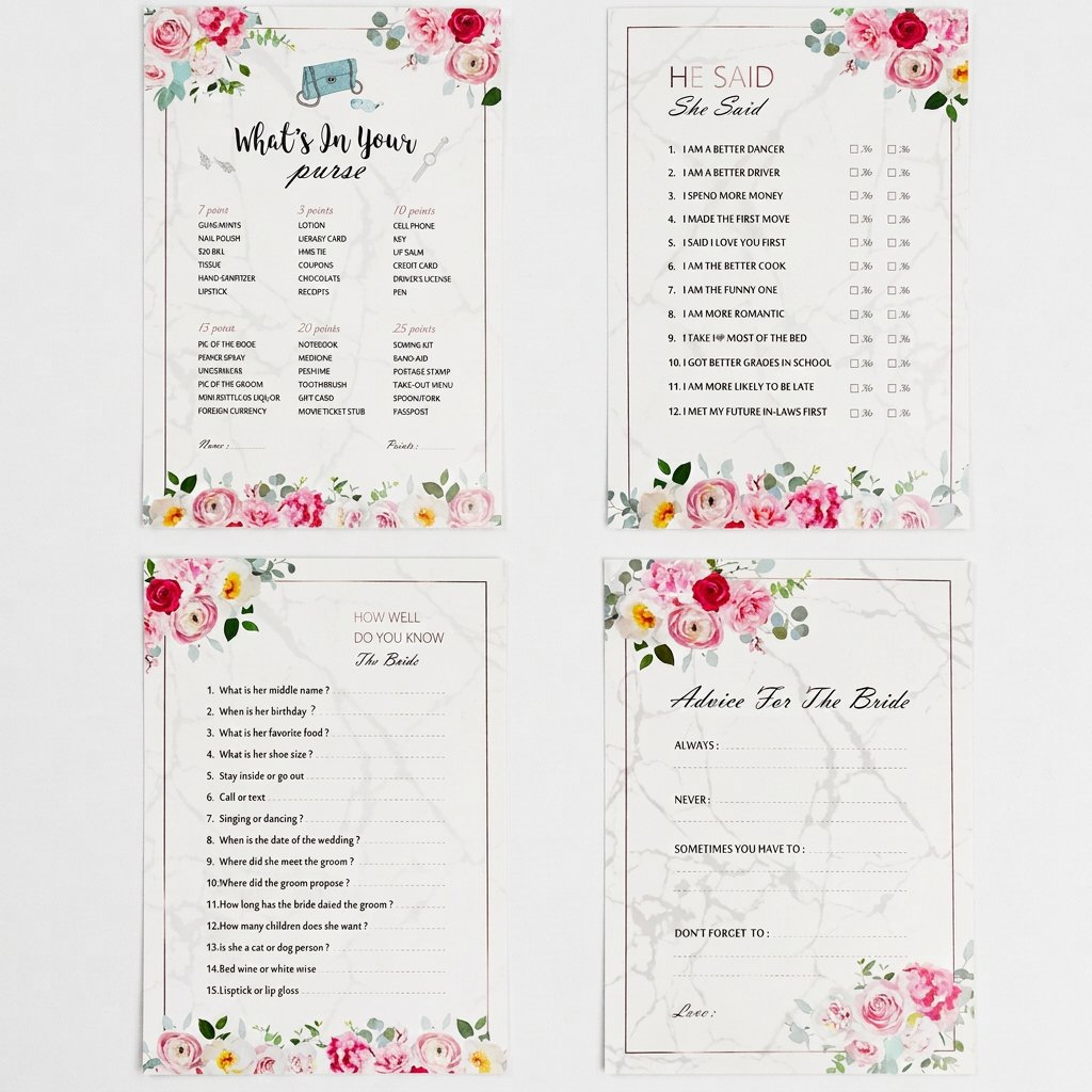 ชุดการ์ดเกมงานเลี้ยงสละโสด, 4  - Party Games Bridal Shower บทวิจารณ์และราคา