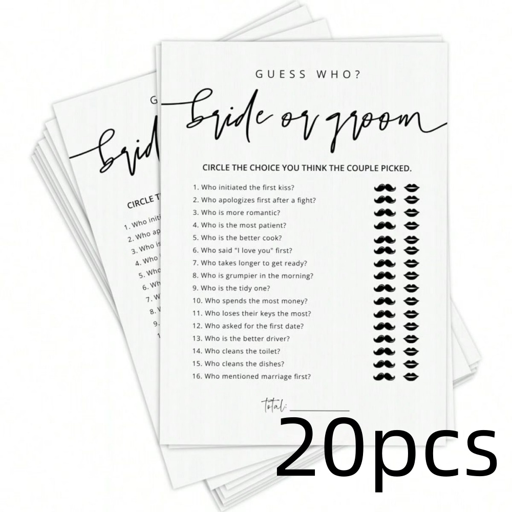 20 ชิ้น การ์ดเกมงานแต่งงาน สนุ - Party Games Bridal Shower บทวิจารณ์และราคา